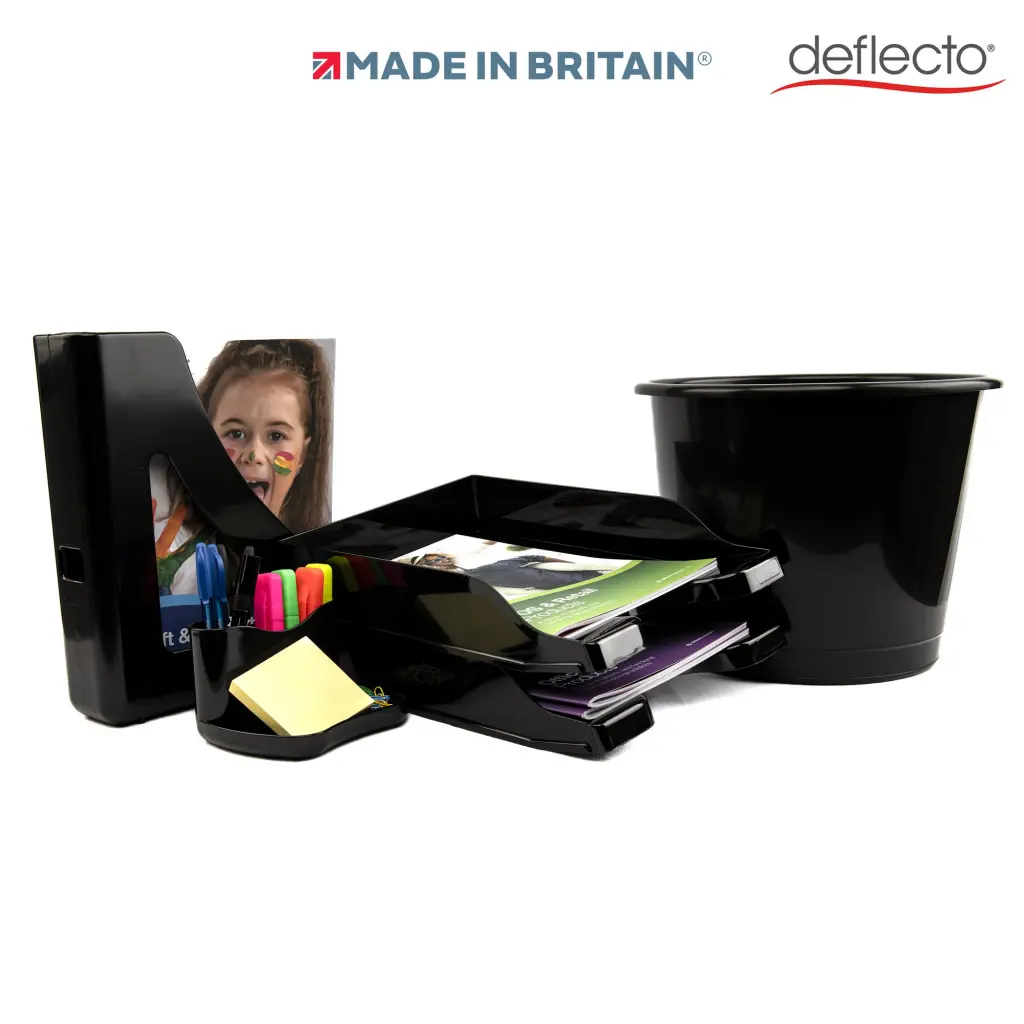 Deflecto Desk Accessory Starter Kit Black CP175YTBLK