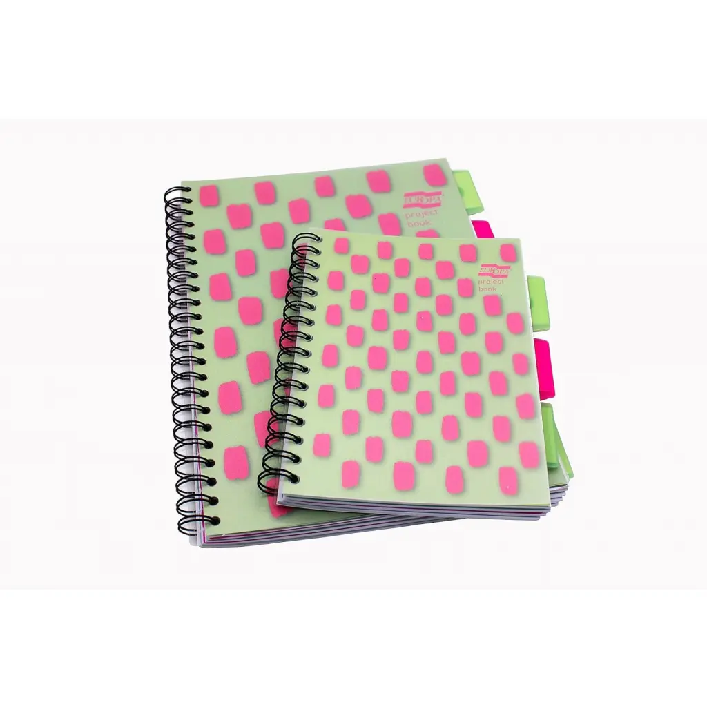 Europa Splash A5 Project Book Wirebound 200 Micro Perforated Pages 80gsm FSC Ruled Paper Punched 4 Holes Pink (Pack 3) - EU1509Z