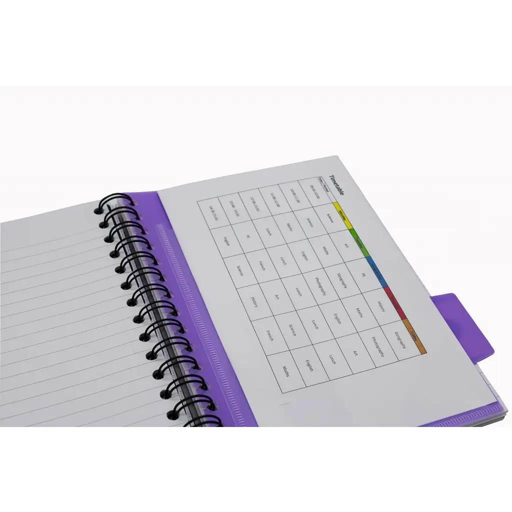 Europa Splash A5 Project Book Wirebound 200 Micro Perforated Pages 80gsm FSC Ruled Paper Punched 4 Holes Purple (Pack 3) - EU1508Z