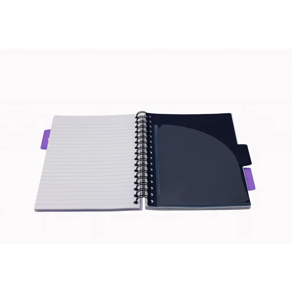 Europa Splash A5 Project Book Wirebound 200 Micro Perforated Pages 80gsm FSC Ruled Paper Punched 4 Holes Purple (Pack 3) - EU1508Z