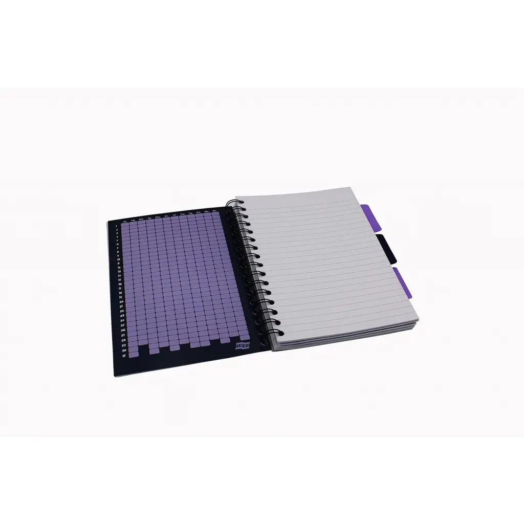 Europa Splash A5 Project Book Wirebound 200 Micro Perforated Pages 80gsm FSC Ruled Paper Punched 4 Holes Purple (Pack 3) - EU1508Z