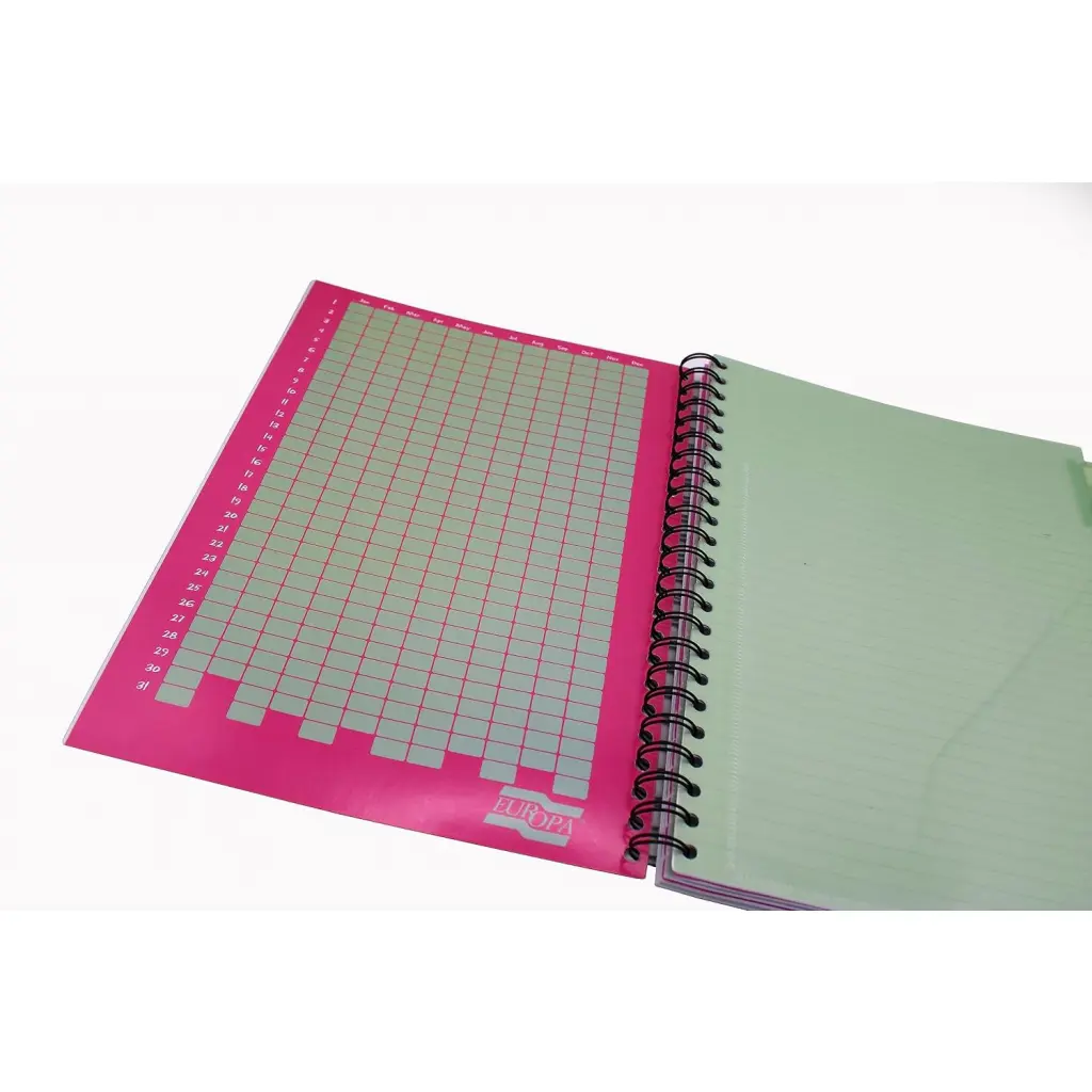 Europa Splash A4 Project Book Wirebound 200 Micro Perforated Pages 80gsm FSC Ruled Paper Punched 4 Holes Pink (Pack 3) - EU1507Z