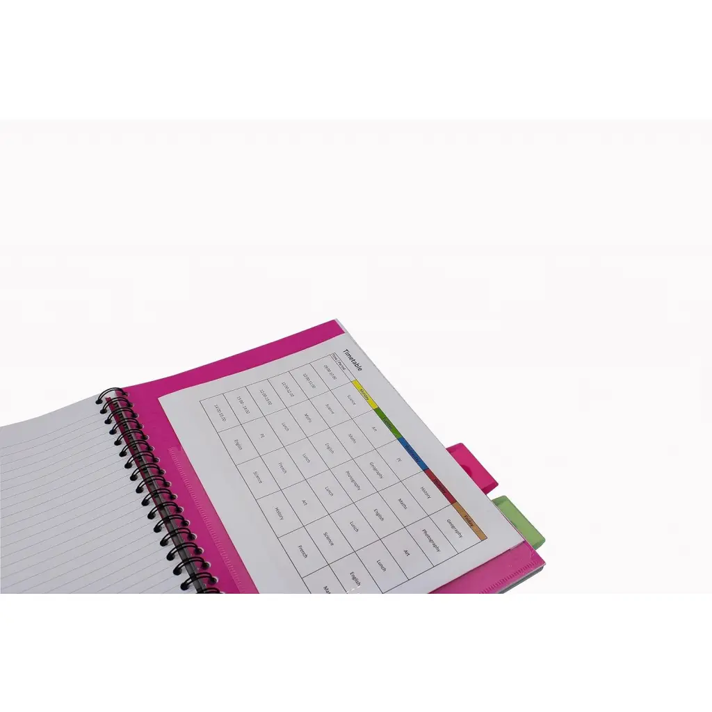 Europa Splash A4 Project Book Wirebound 200 Micro Perforated Pages 80gsm FSC Ruled Paper Punched 4 Holes Pink (Pack 3) - EU1507Z