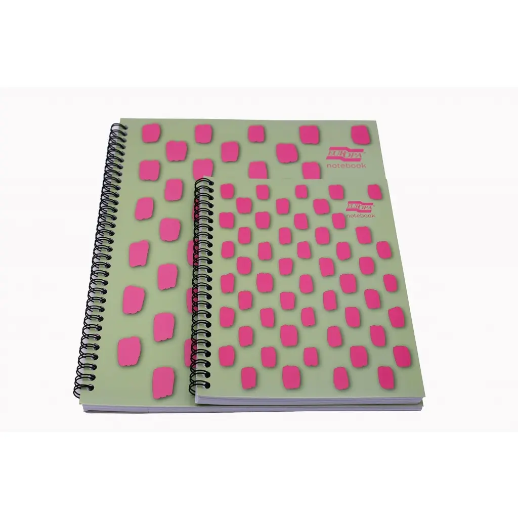 Europa Splash A4+ Notepad  Wirebound 160 Pages 80gsm FSC Paper Ruled With Margin Punched 4 Holes Pink (Pack 3) - EU1503Z