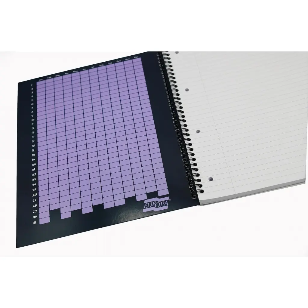 Europa Splash A4+ Notepad Wirebound 160 Pages 80gsm FSC Paper Ruled With Margin Punched 4 Holes Purple (Pack 3) - EU1502Z