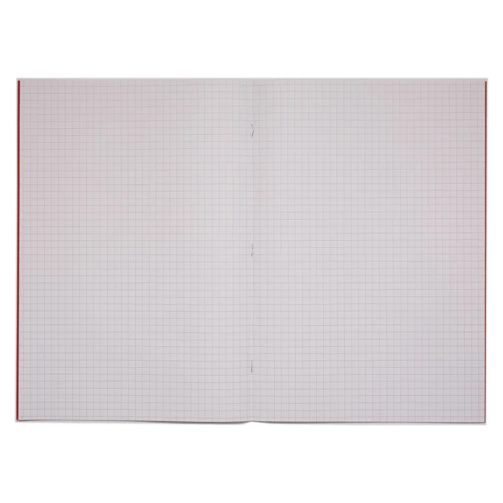 Rhino 13 x 9 A4+ Oversized Exercise Book 40 Page 7mm Squared Red (Pack 100) - VDU024-310-4