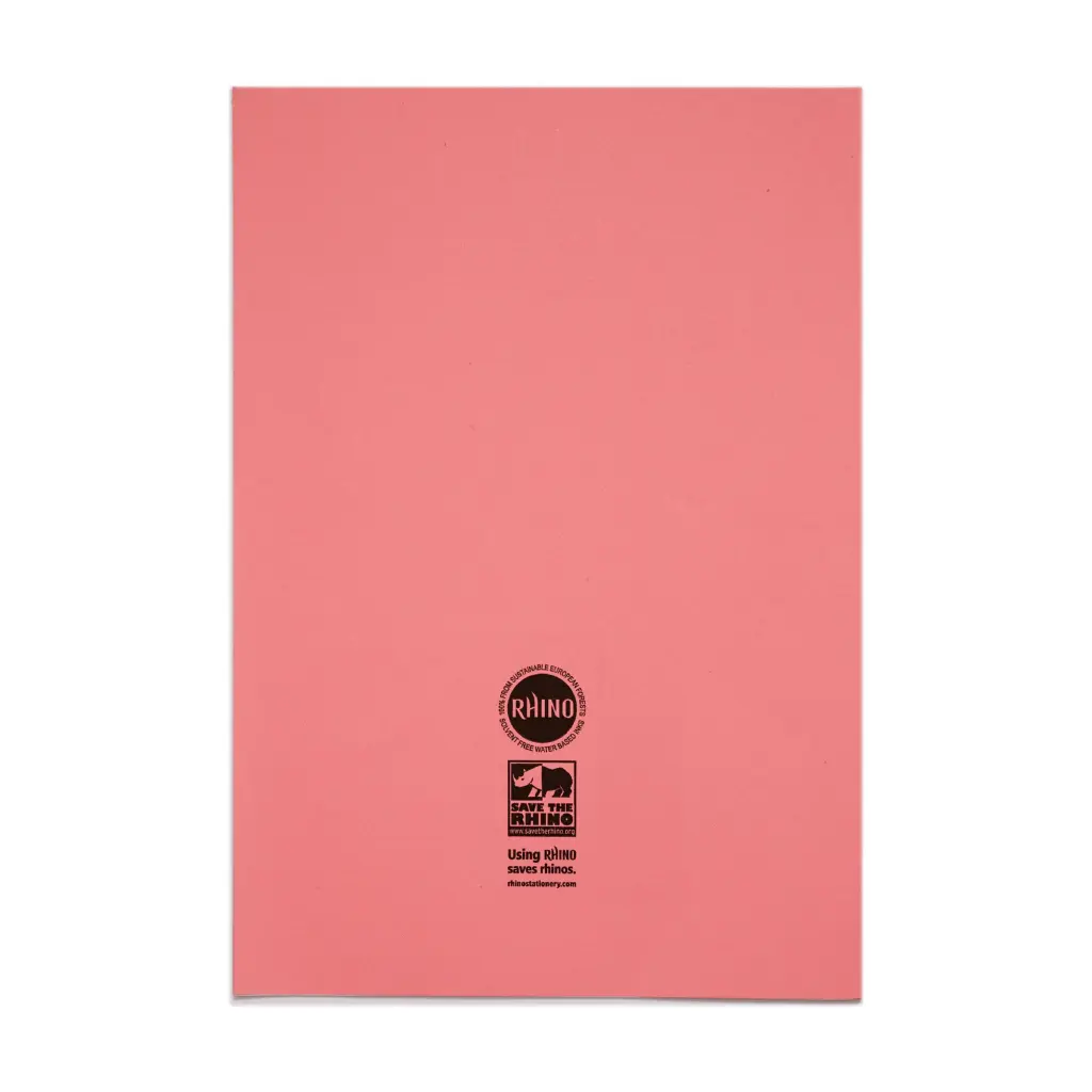 Rhino 13 x 9 A4+ Oversized Exercise Book 40 Page Ruled 12mm Pink (Pack 100) - VDU024-250-0