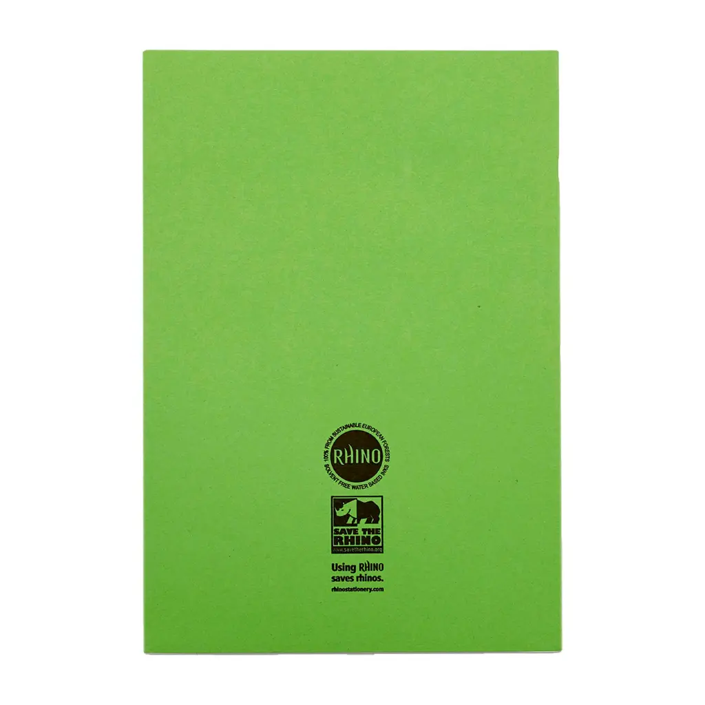 Rhino 13 x 9 A4+ Oversized Exercise Book 40 Page Ruled 12mm Light Green (Pack 100) - VDU024-220-4