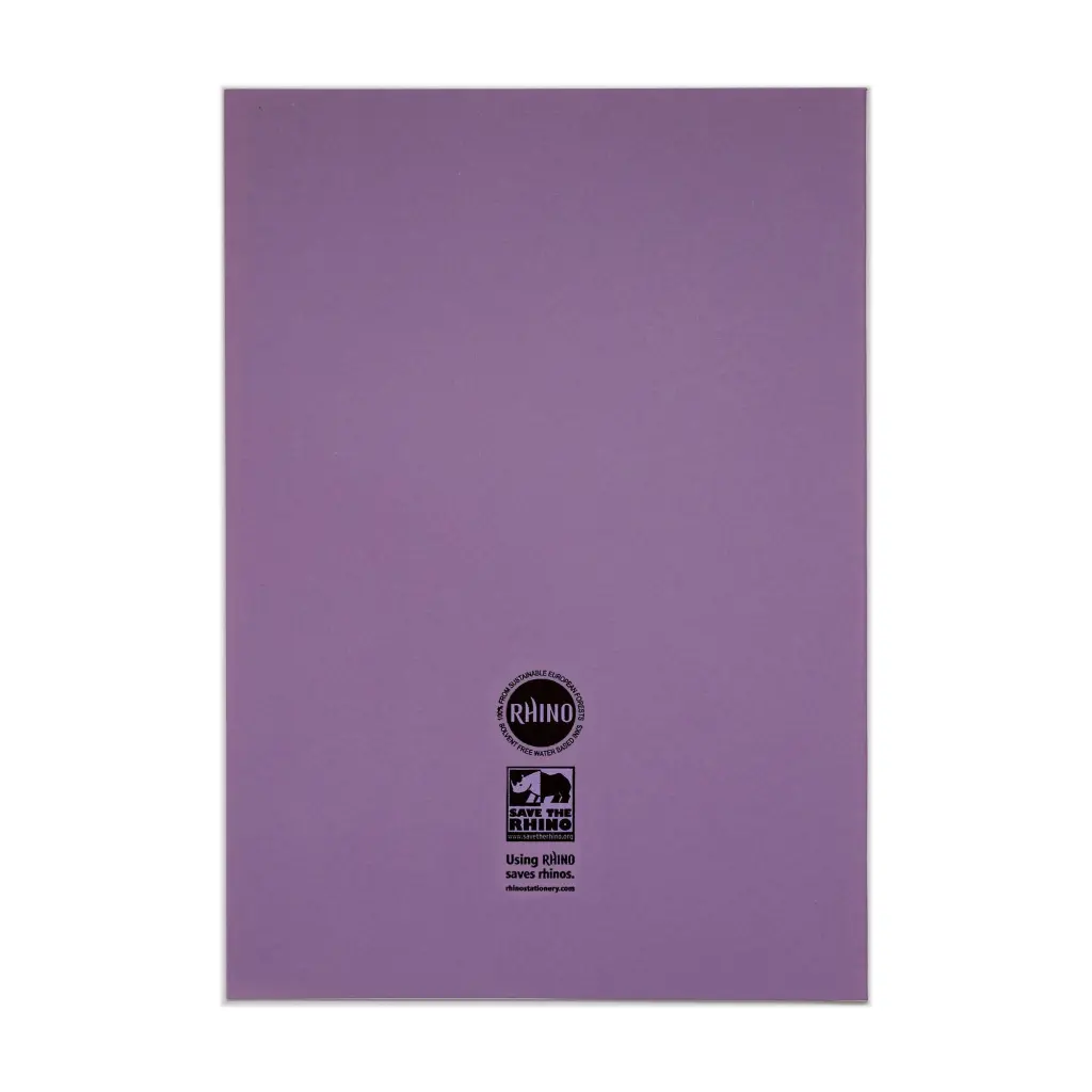 Rhino 13 x 9 A4+ Oversized Exercise Book 40 Page Ruled 8mm Purple (Pack 100) - VDU024-130-4