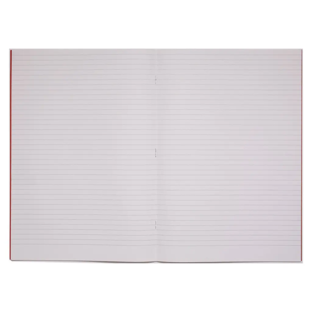 Rhino 13 x 9 A4+ Oversized Exercise Book 40 Page Ruled 8mm Red (Pack 100) - VDU024-110-0