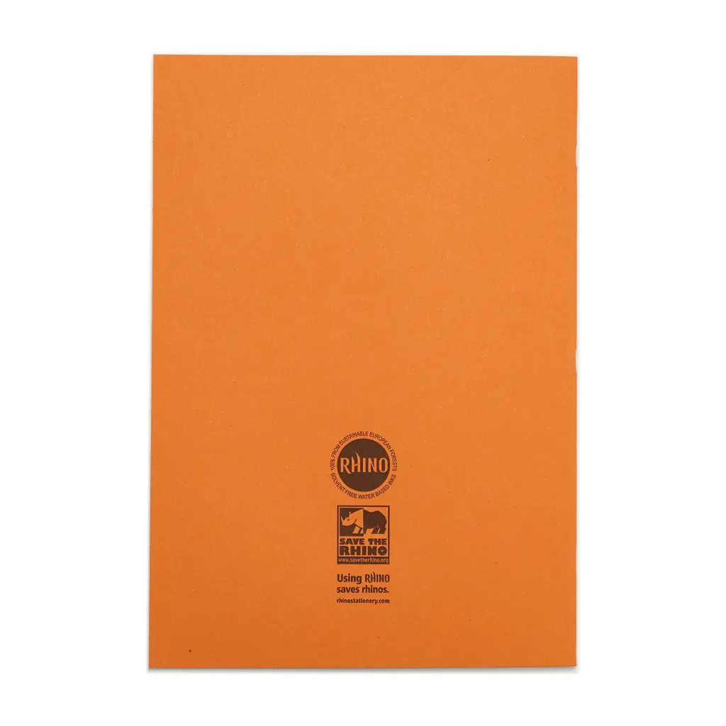 Rhino A4 Exercise Book 32 Page 10mm Squared Orange (Pack 100) - VDU014-155-6