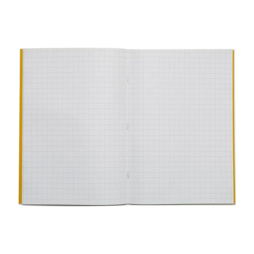 Rhino A4 Exercise Book 32 Page 10mm Squared Yellow (Pack 100) - VDU014-152-0