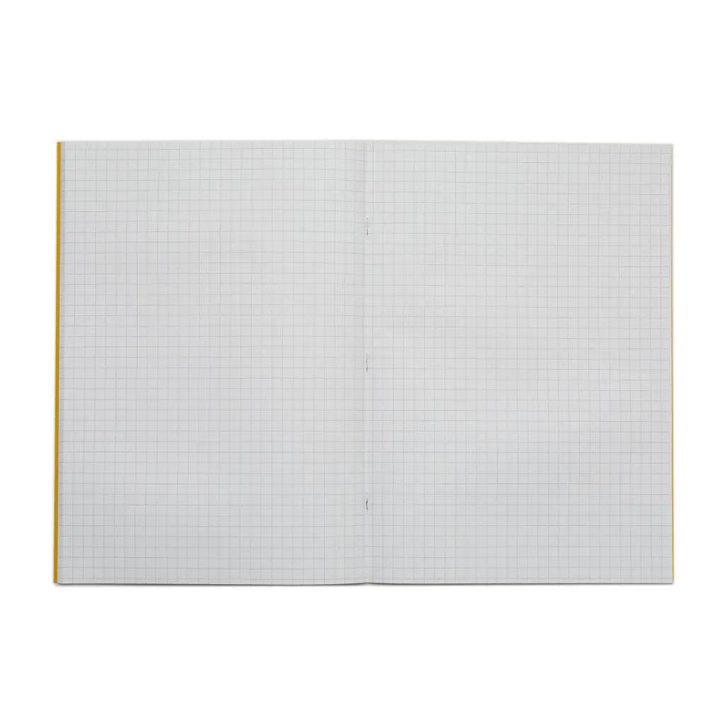 Rhino A4 Exercise Book 32 Page 7mm Squared Yellow (Pack 100) - VDU014-100-6