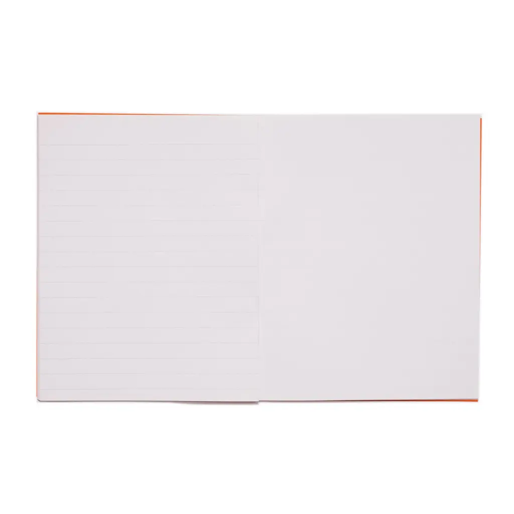 Rhino 9 x 7 A5+ Exercise Book 48 Page Feint Ruled 12mm With Plain Reverse Orange (Pack 100) - VAG014-2