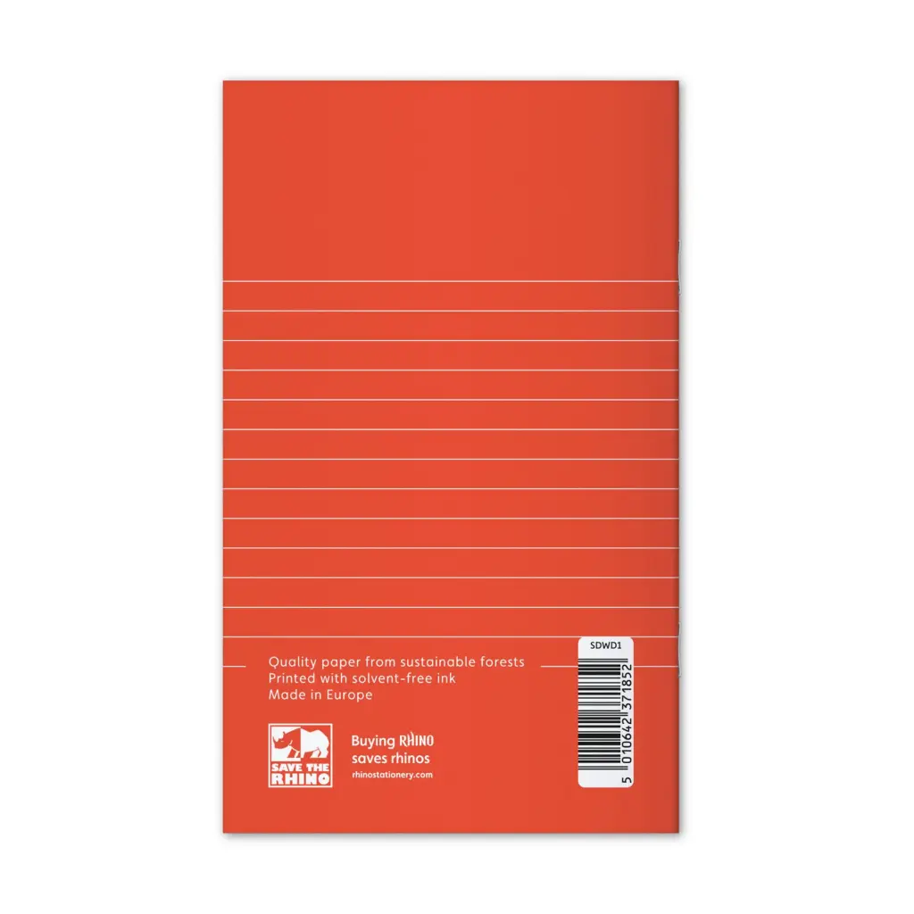 Rhino A6+ Homework Diary 84 Page 6-Day Week Red (Pack 100) - SDWD1-0