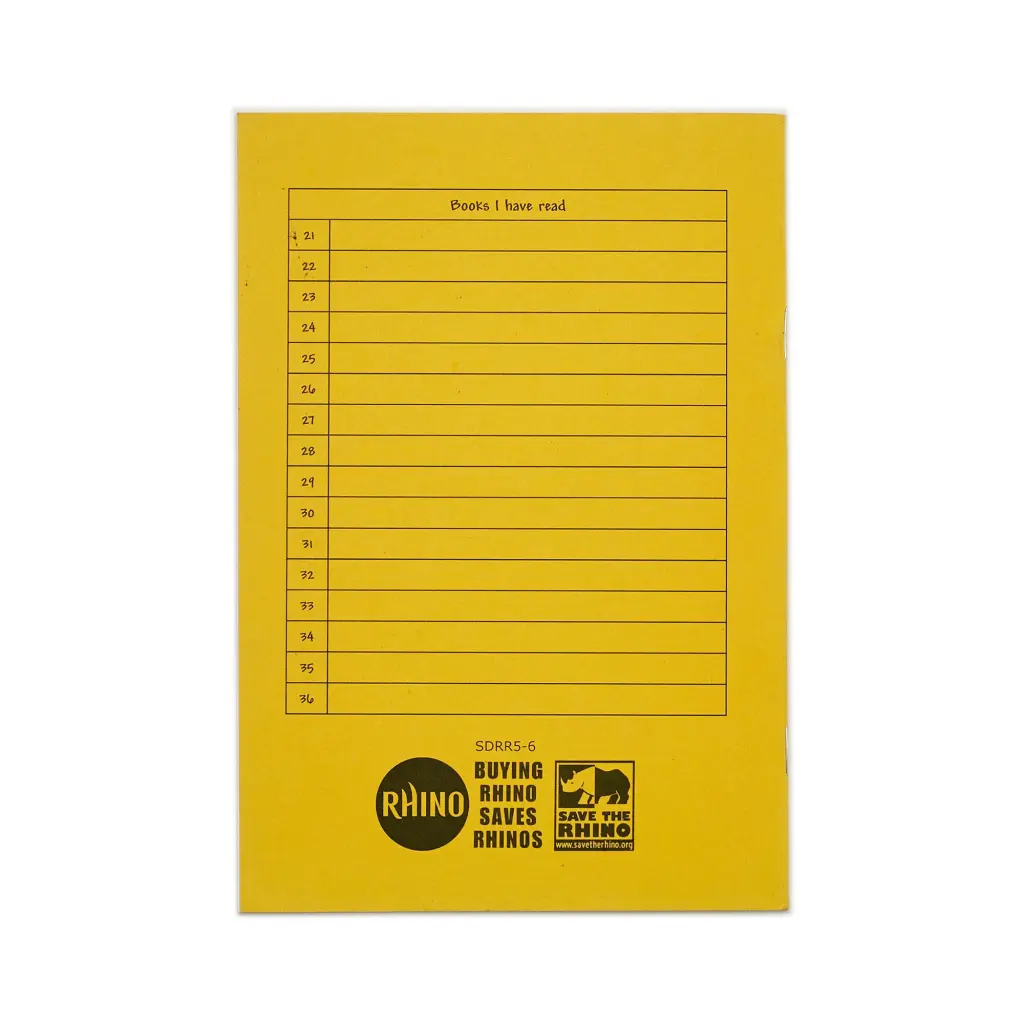 Rhino A5 Reading Record Book 40 Page Yellow (Pack 25) - SDRR5-6