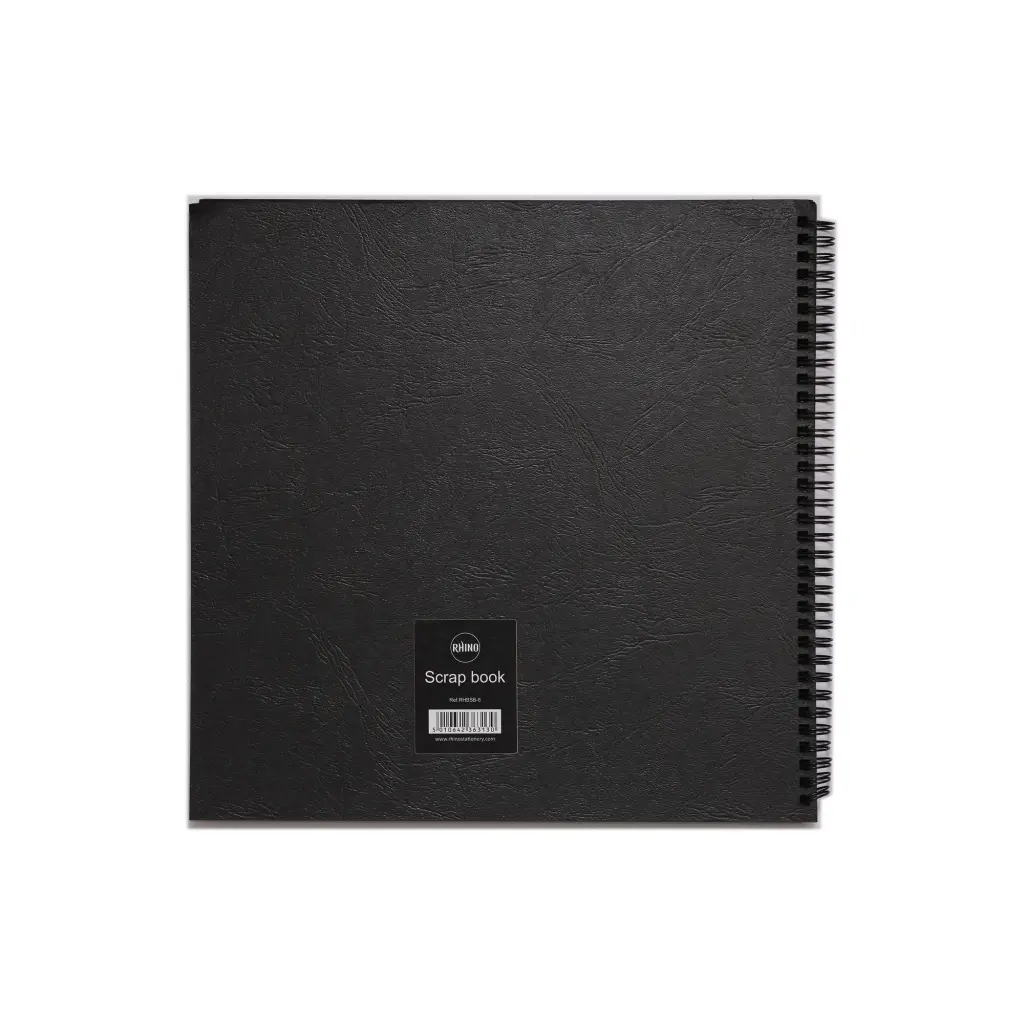 Rhino A4+ Oversize Hardback Scrapbook 40 Page Black Paper Plain (Pack 3) - RHBSB-8