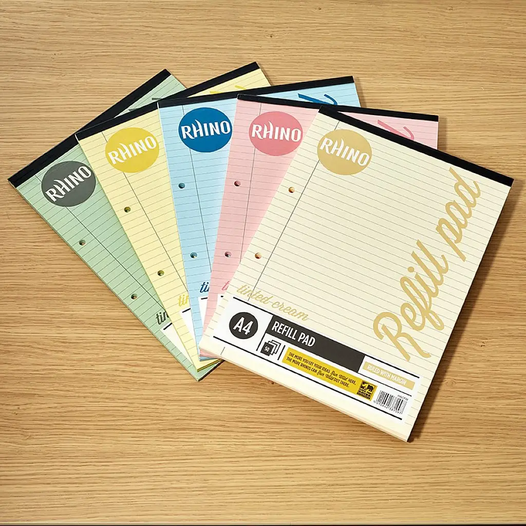 Rhino A4 Special Refill Pad 50 Leaf Feint Ruled 8mm With Margin Cream Tinted Paper (Pack 6) - HACFM-2