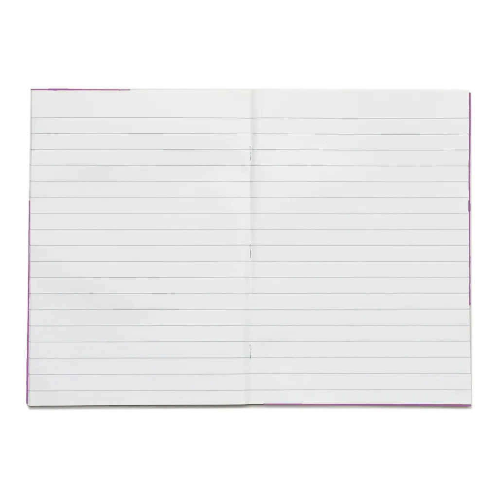 Rhino A4 Exercise Book 64 Page Feint Ruled 15mm Purple (Pack 50) - VEX677-74-8