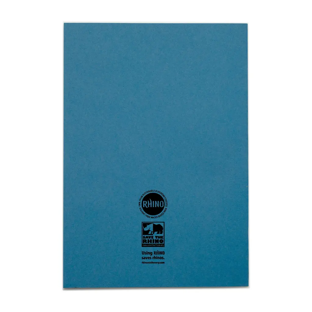 Rhino A4 Exercise Book 80 Page 20mm Squared Light Blue (Pack 50) - VEX668-3735-4