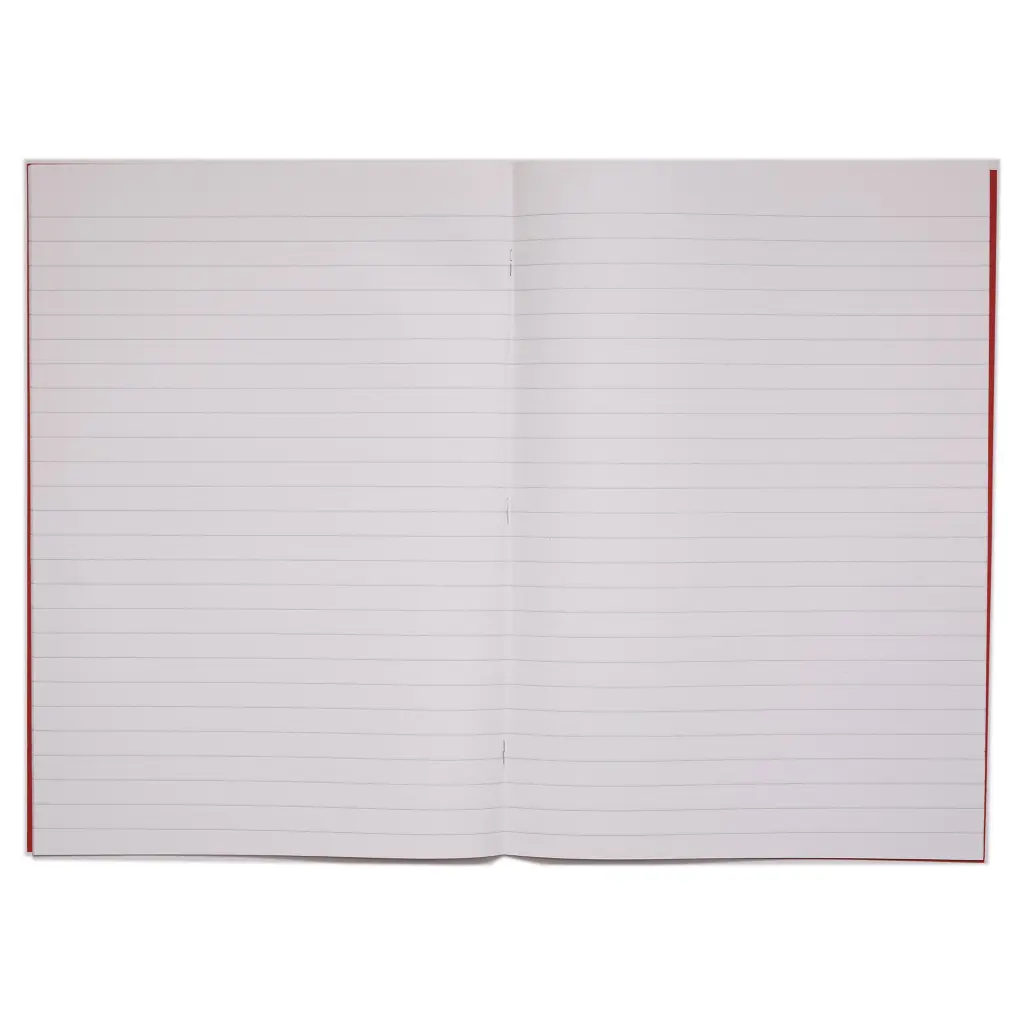 Rhino 13 x 9  A4+ Oversized Exercise Book 40 Page Feint Ruled 12mm Red (Pack 100) - VDU024-210-2