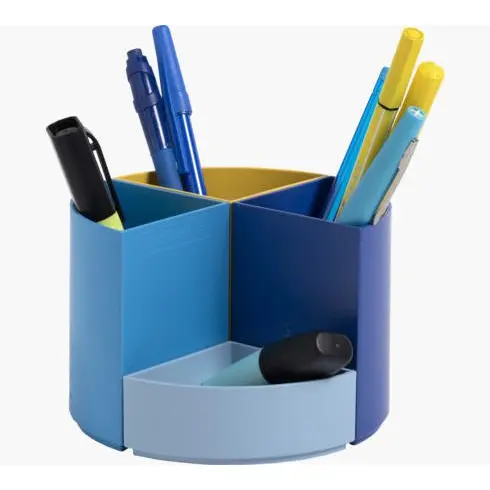 Exacompta Bee Blue Pen Pot Set 12x12x8.3cm Assorted 68202D