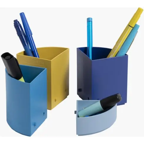 Exacompta Bee Blue Pen Pot Set 12x12x8.3cm Assorted 68202D