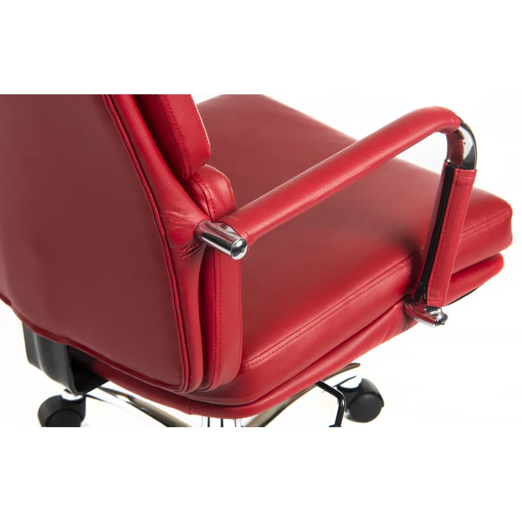 Deco Retro Style Faux Leather Executive Office Chair Red 1097RD