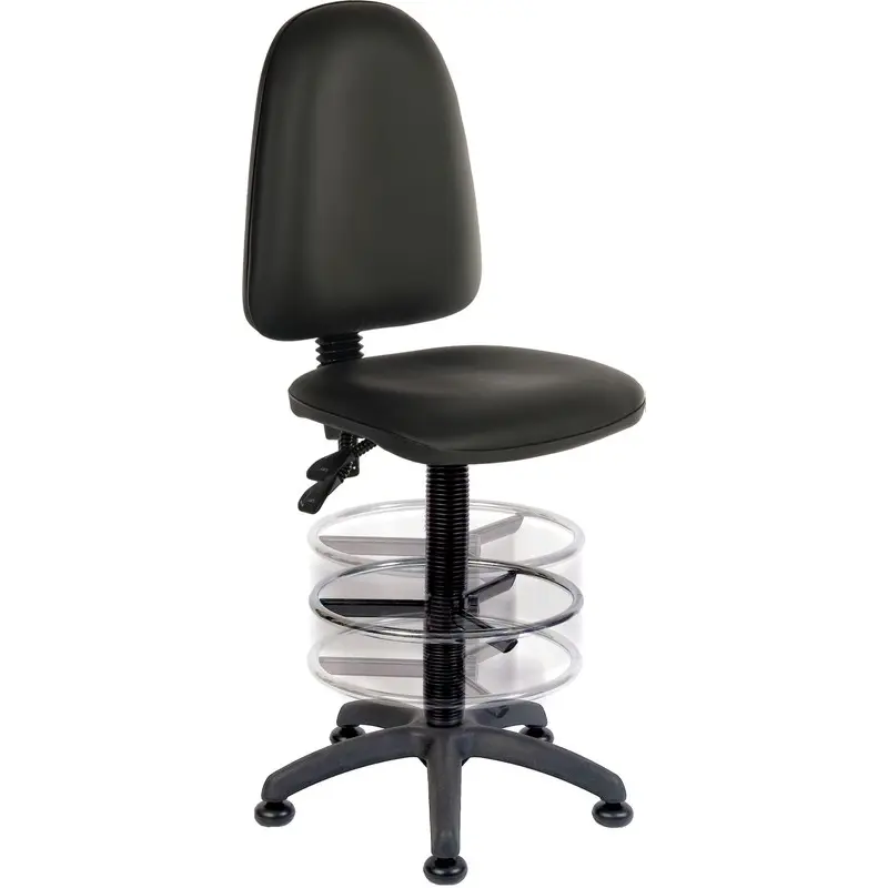 Ergo Twin Deluxe Draughter PU Operator Chair No Arms Black 2900PU-BLK/1164