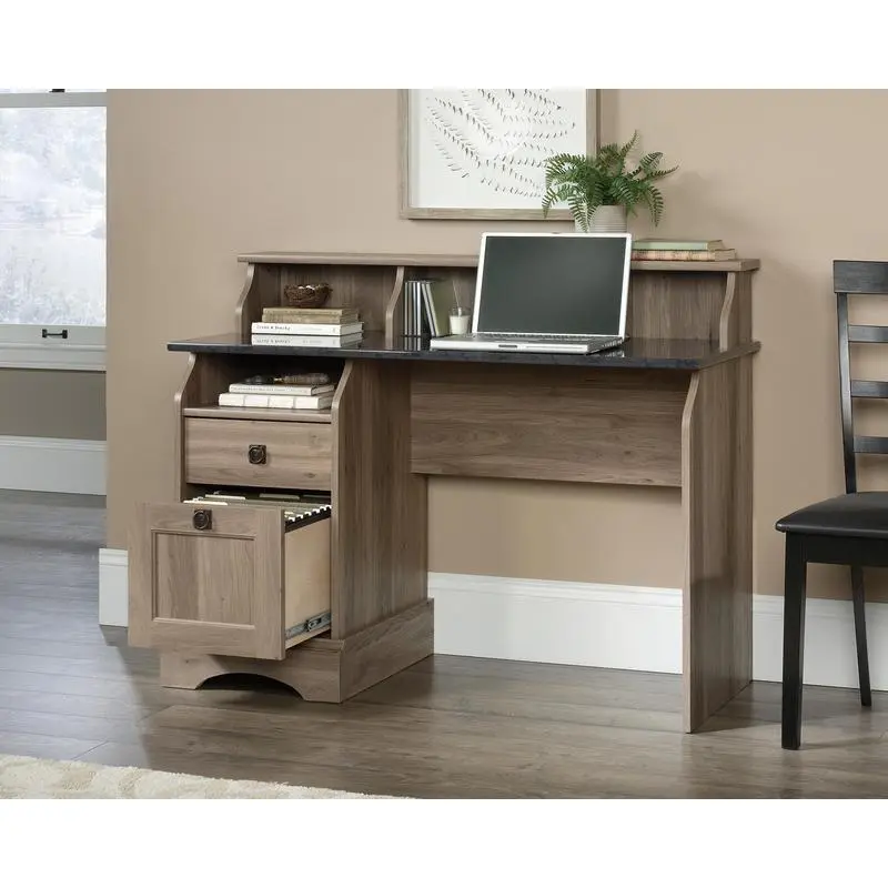 Farmhouse Style Desk Salt Oak with Rosso Slate Finish 5422811