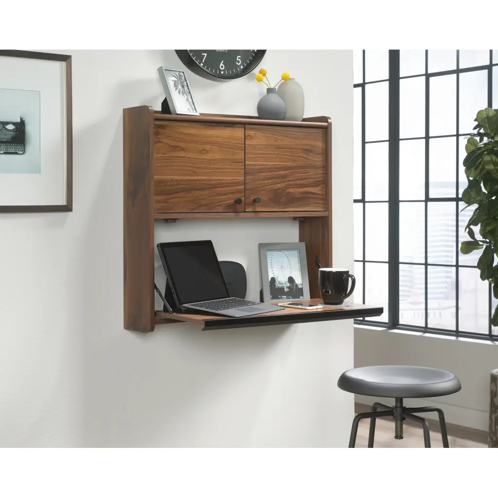 Hampstead Park Space Saving Wall Desk Walnut 5423704