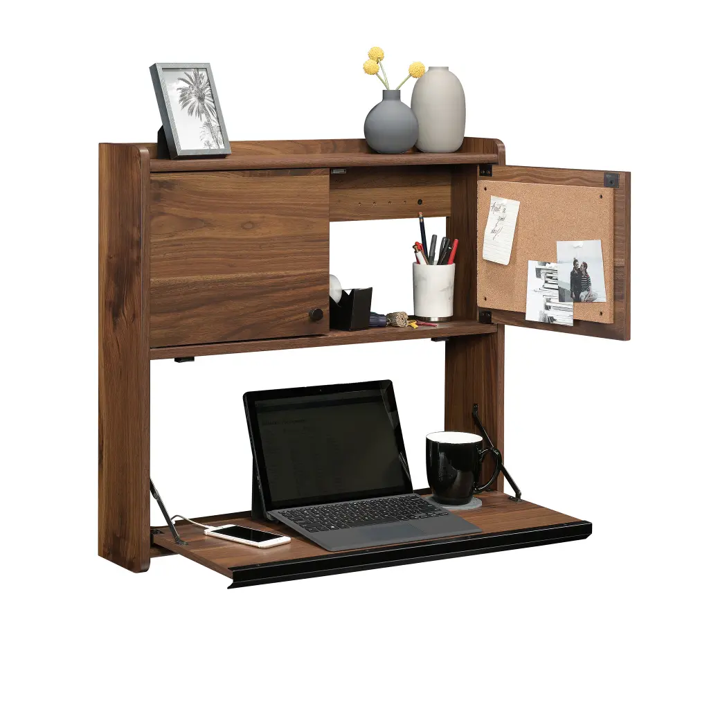 Hampstead Park Space Saving Wall Desk Walnut 5423704