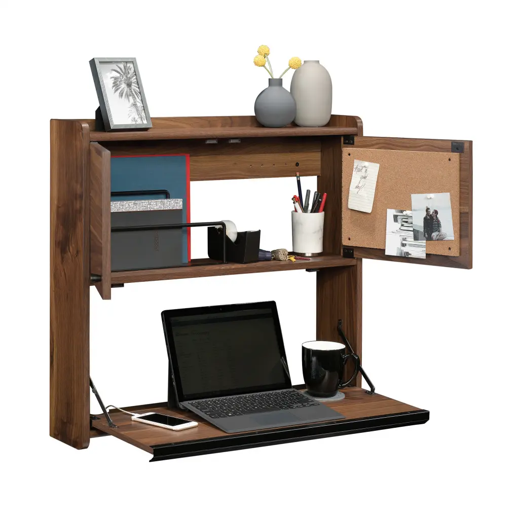 Hampstead Park Space Saving Wall Desk Walnut 5423704