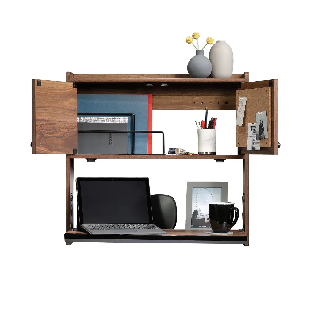 Hampstead Park Space Saving Wall Desk Walnut 5423704