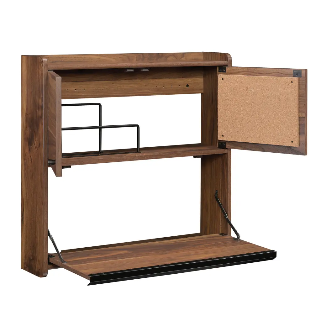 Hampstead Park Space Saving Wall Desk Walnut 5423704