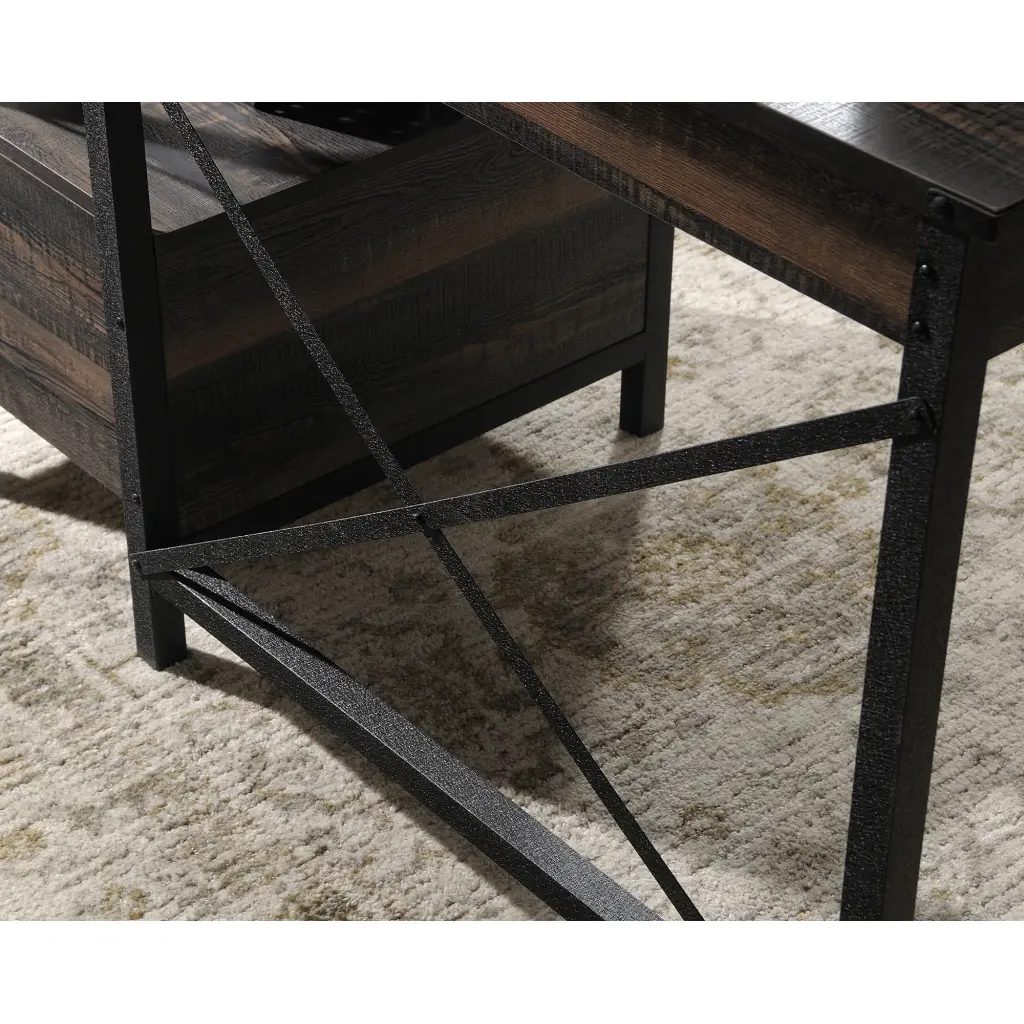 Steel Gorge Wrought Iron Style Desk Carbon Oak 5423912