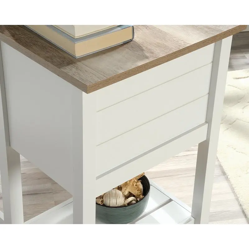 Mediterranean Shaker Style Desk White with Lintel Oak Finish 5424152