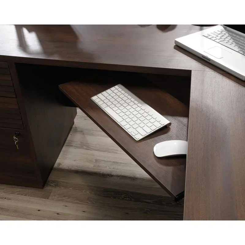 Elstree Home Office L-Shaped Desk Spiced Mahogany 5426914