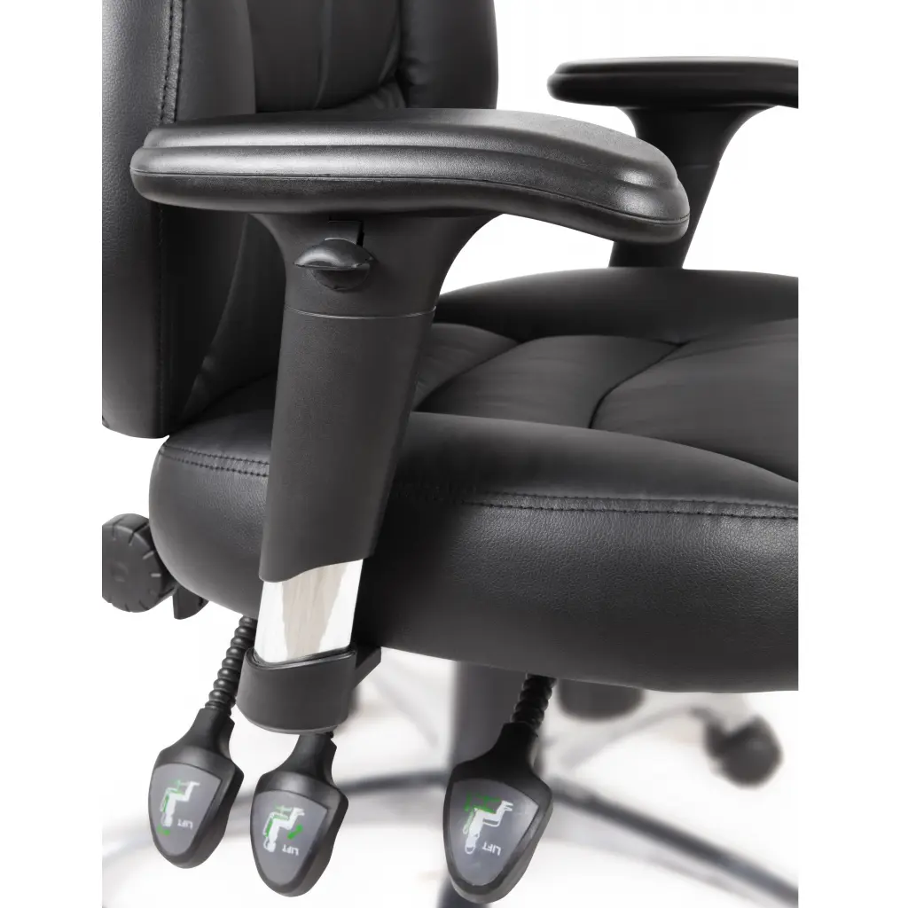 Portland Luxury Faux Leather Operator Office Chair Black 6902PB