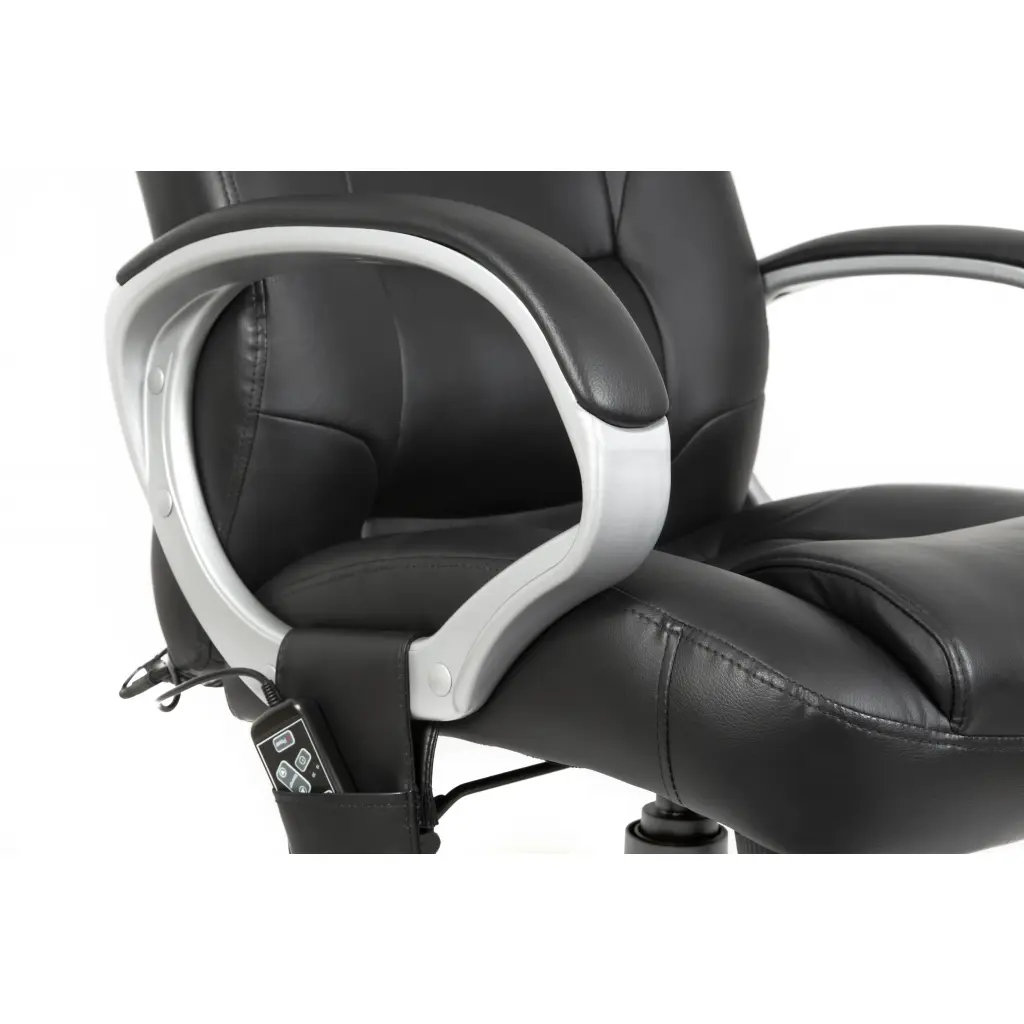 Lumbar Massage Faux Leather Executive Office Chair Black 6905