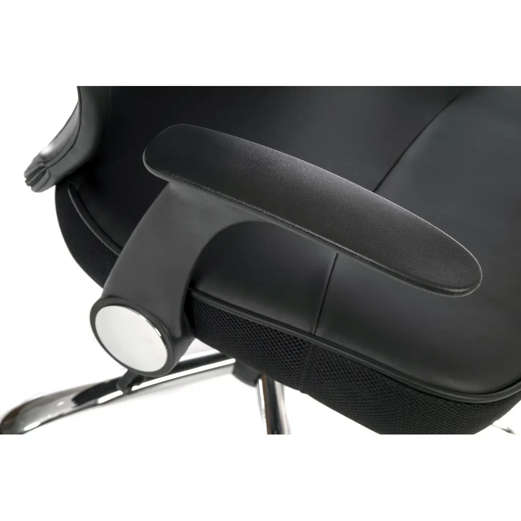 Curve Mesh Back Executive Office Chair Leather Look Seat Black 6912