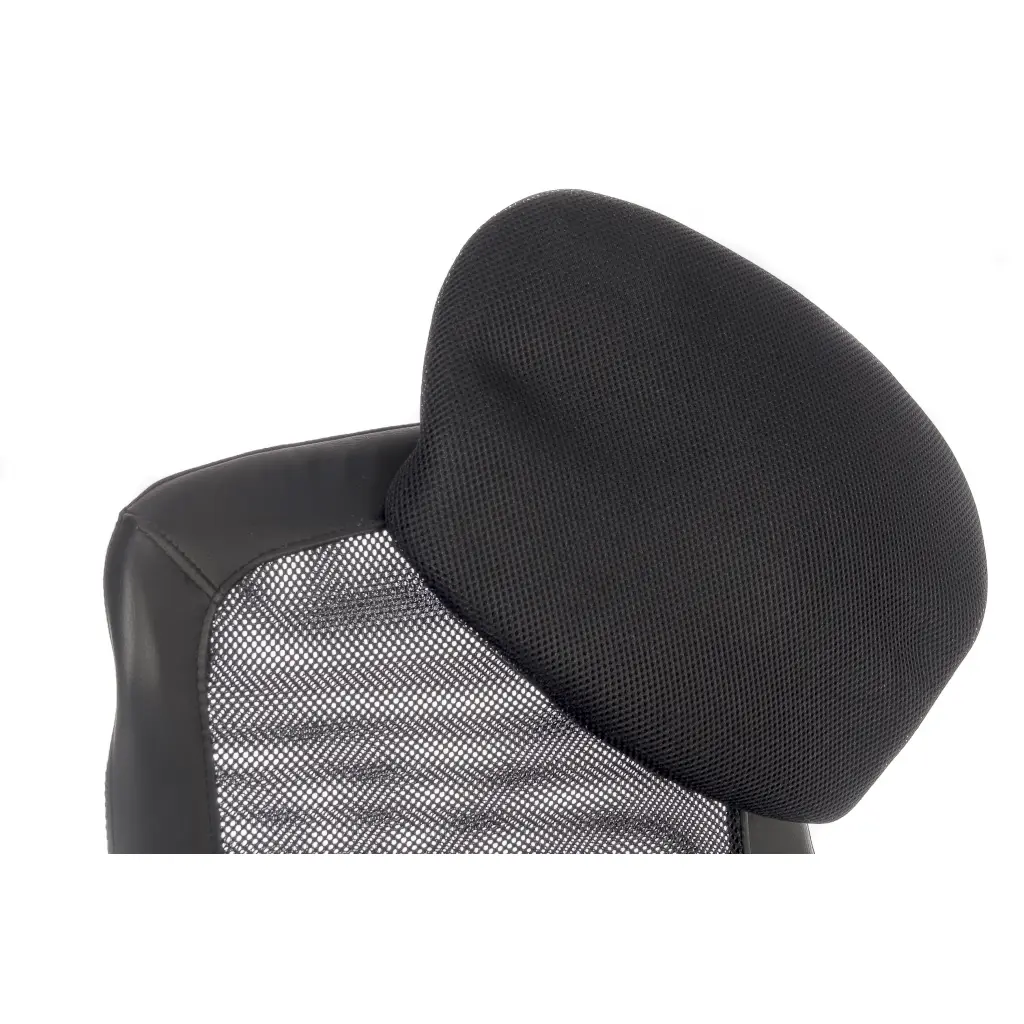 Curve Mesh Back Executive Office Chair Leather Look Seat Black 6912