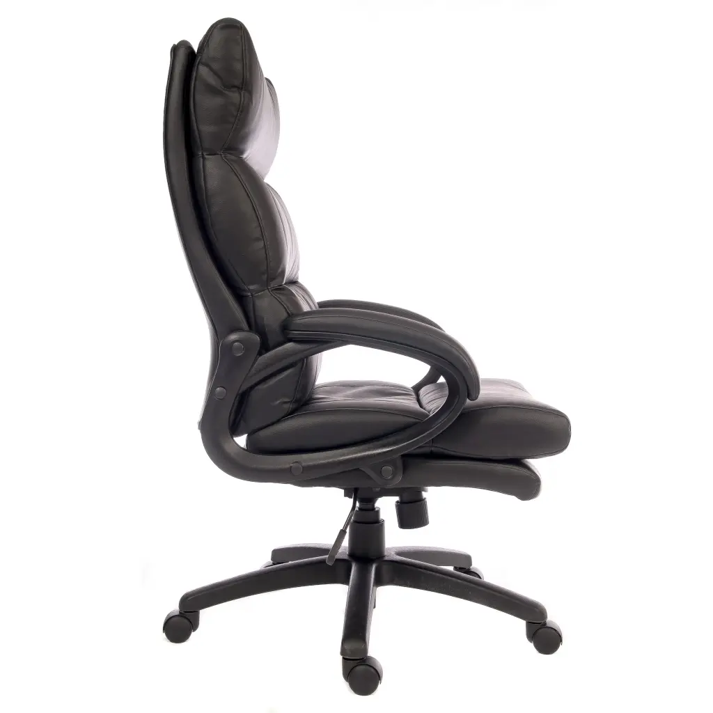 Luxe Luxury Leather Look Executive Office Chair Black 6913