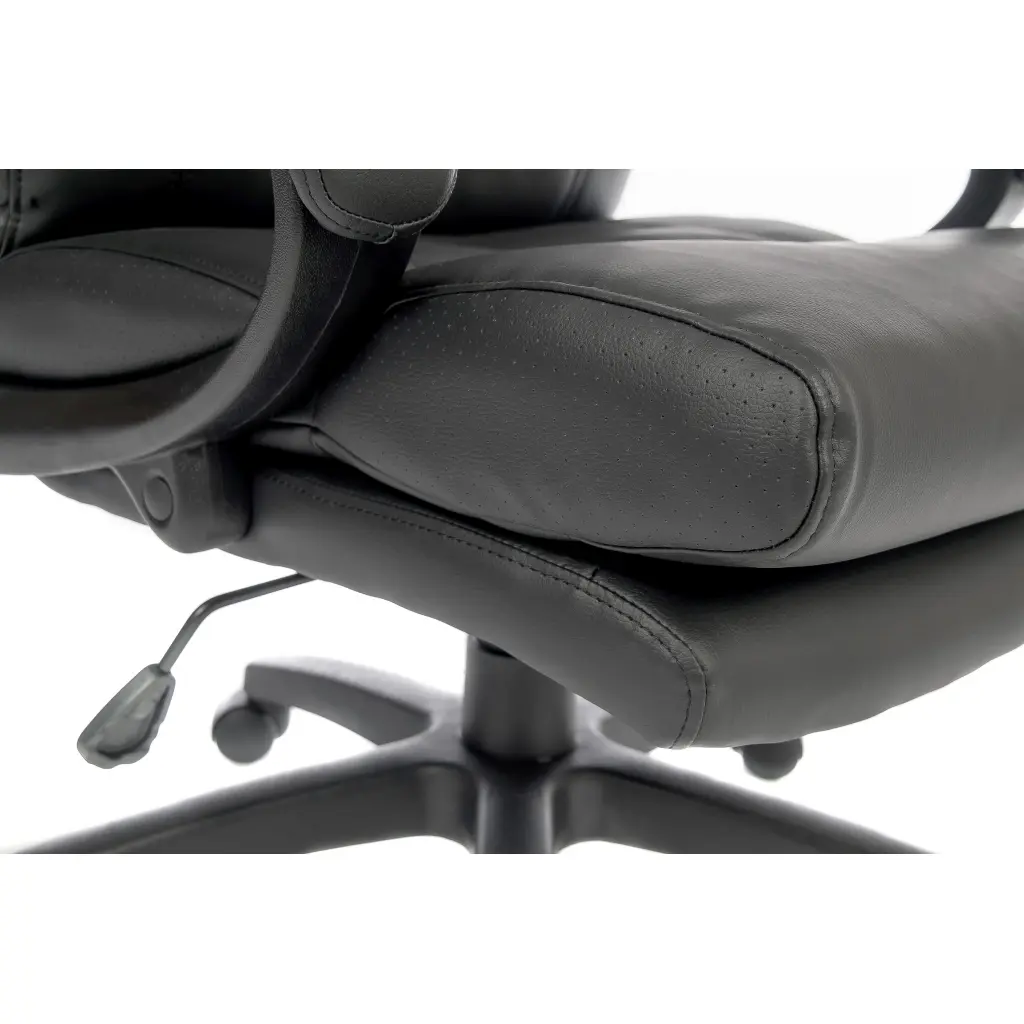 Luxe Luxury Leather Look Executive Office Chair Black 6913