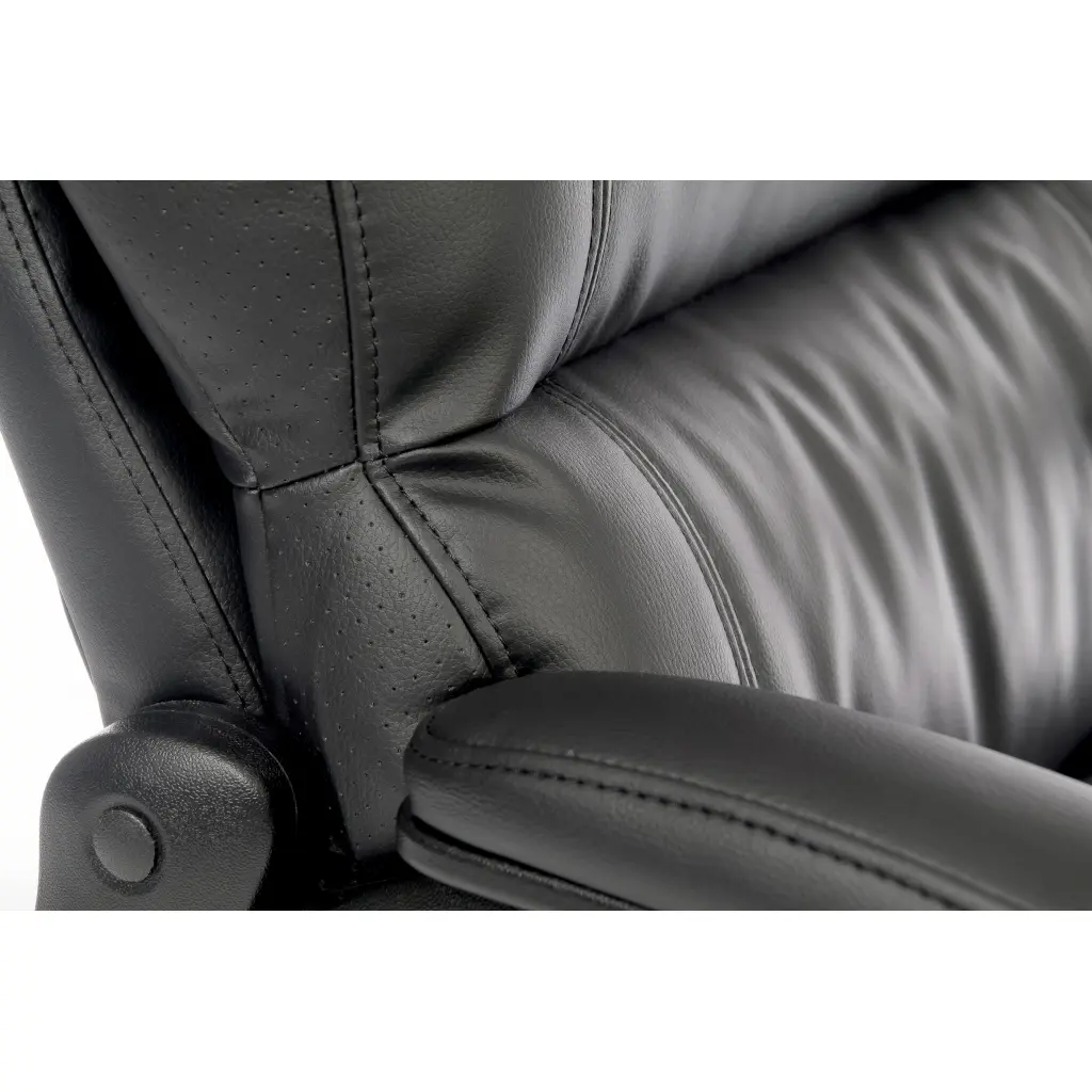 Luxe Luxury Leather Look Executive Office Chair Black 6913