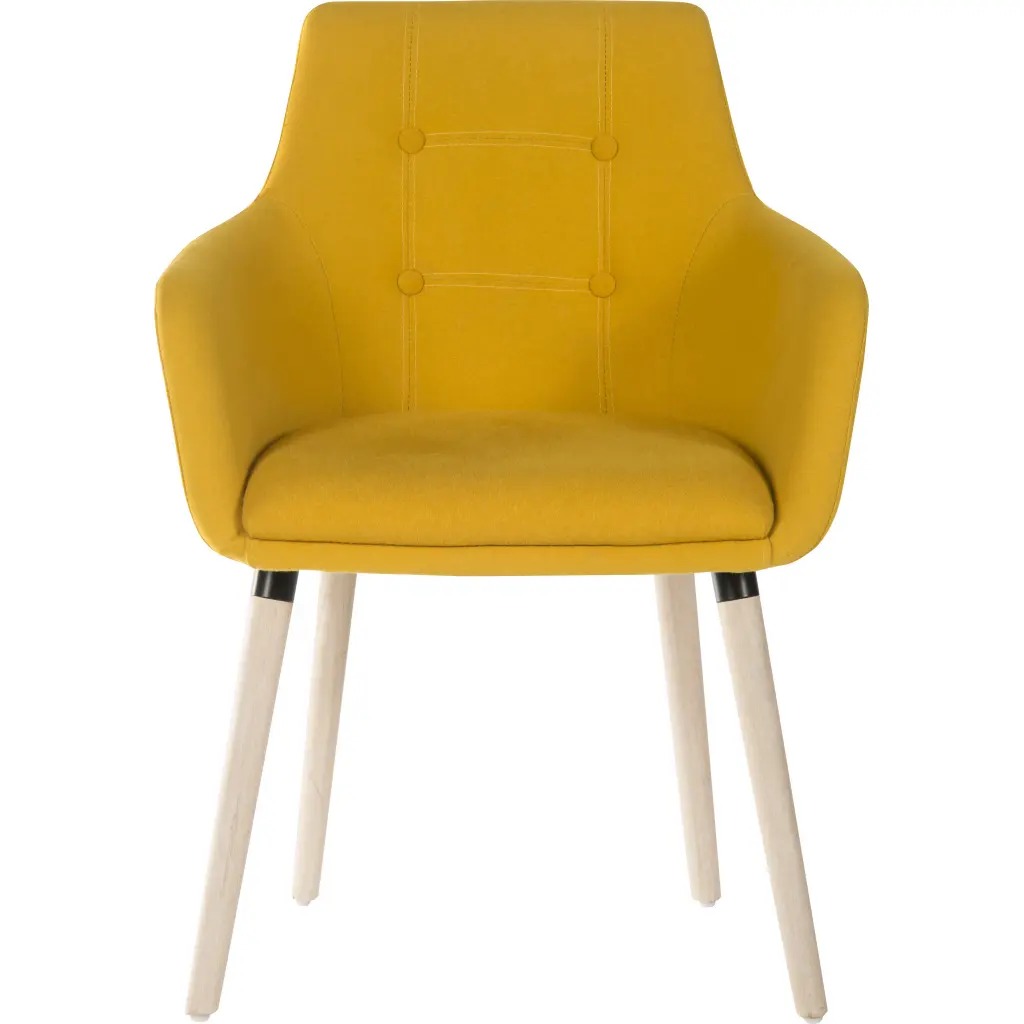 Contemporary 4 Legged Reception Chair Yellow Pack 2 6929YEL