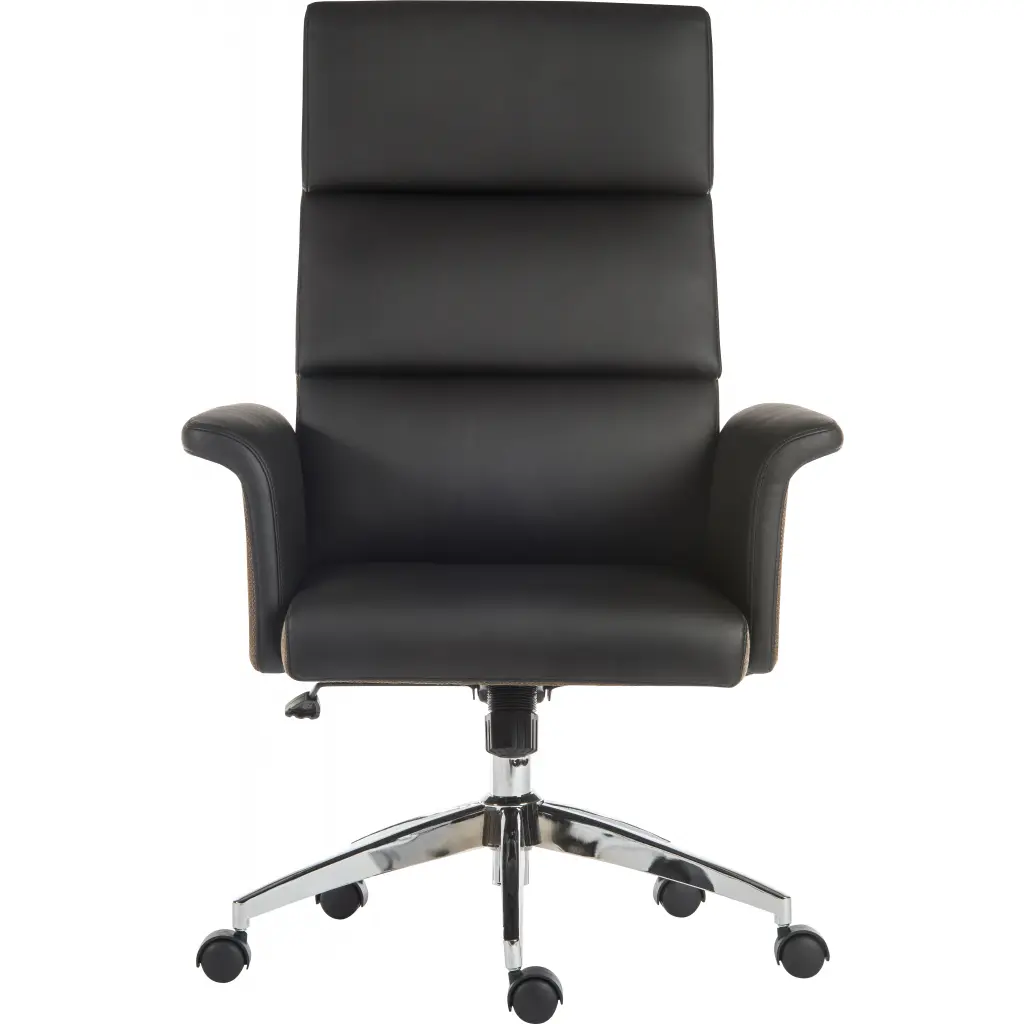 Elegance High Back Leather Look Executive Office Chair Black 6950BLK