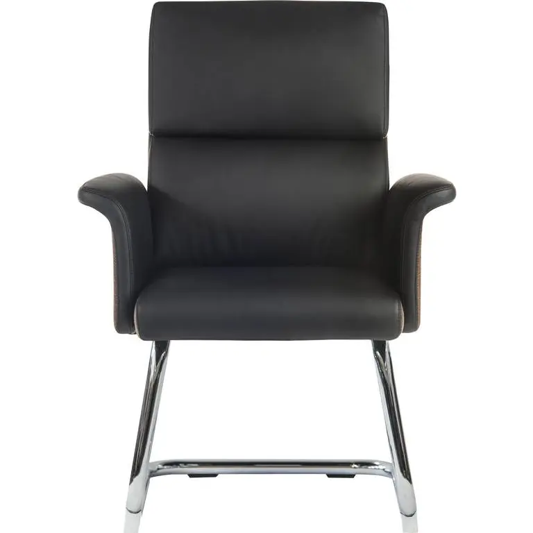 Elegance Medium Back Leather Look Visitor Chair Black 6959BLK