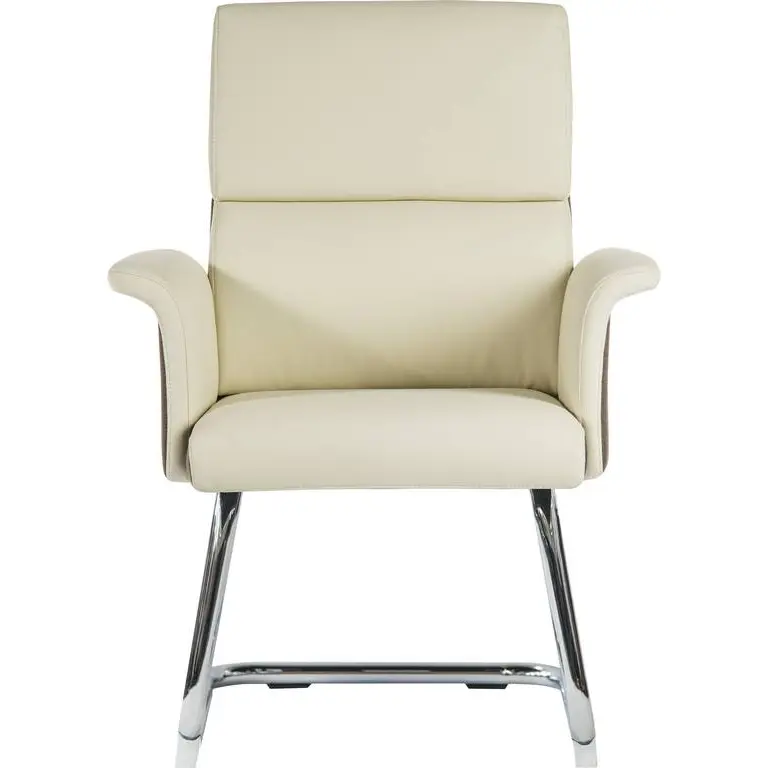 Elegance Medium Back Leather Look Visitor Chair Cream 6959CRE