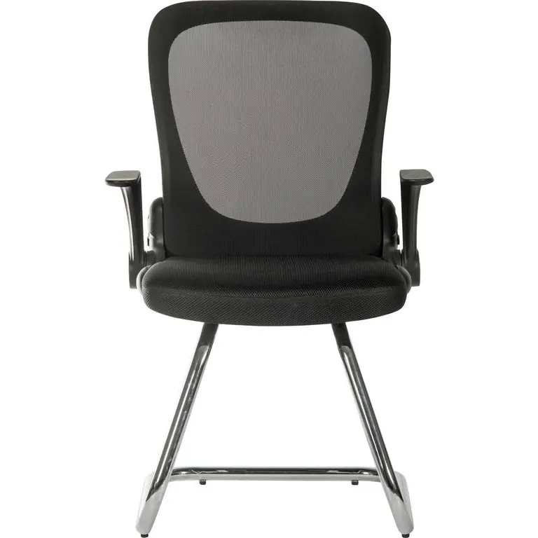 Flip Mesh Back Cantilever Visitor Chair with Armrests Black 6963BLK